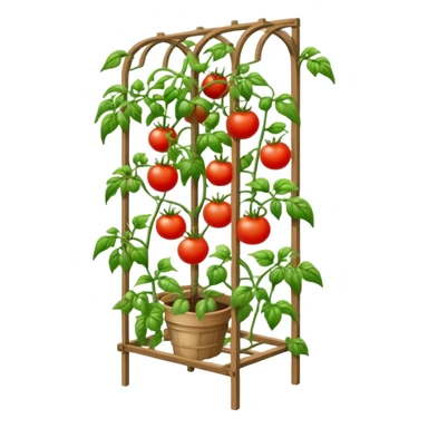 Tomato plant with trellis sticker