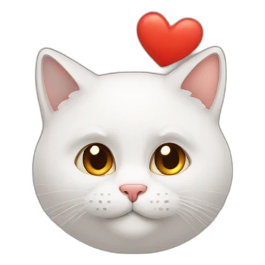 Coeur avec un chat sticker