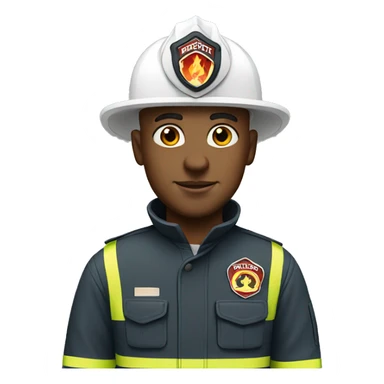 Bald white firefighter  sticker