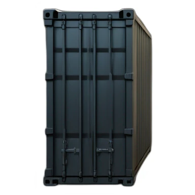 Futuristic tall thin rectangular military container colored matte black sticker