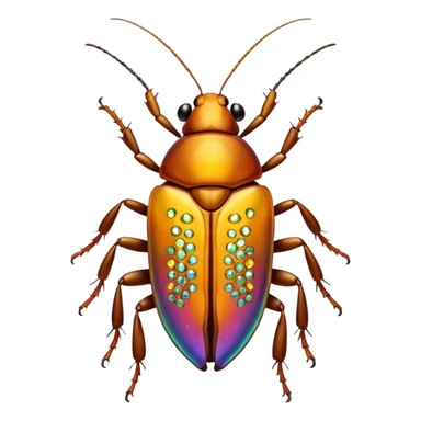 yellow bedazzled cockroach sticker