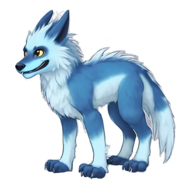 Cute Protogen-vernid-sergal-wickerbeast-fantasy-animal-fursona griffsnuff & LiLaiRa & Falvie full body white and light blue fur sticker