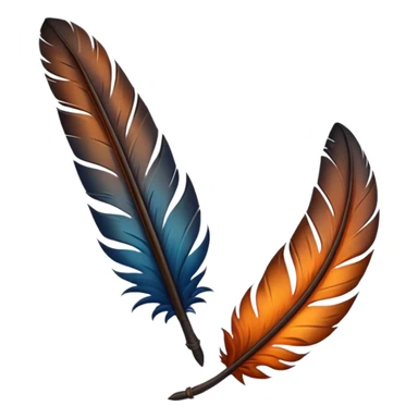 iOS emoji, dark fantasy feather, burned edges, ember glow, soft shadow, minimal sticker