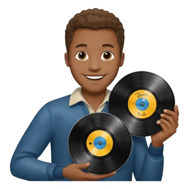 Vinyl Record Collector black man sticker