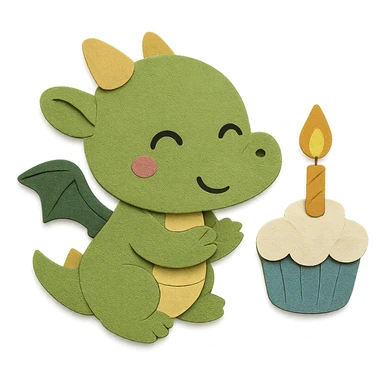 Make the dragon's face visually cuter and more appealing, while all other design elements remain unchanged sticker