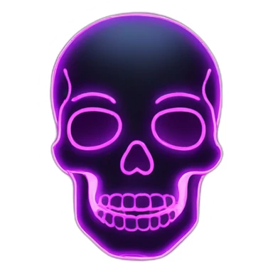 skull shape neon sign style sticker