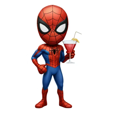 Photorealistic Spider Man with Martini sticker
