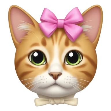 Cat with bow on her head sticker