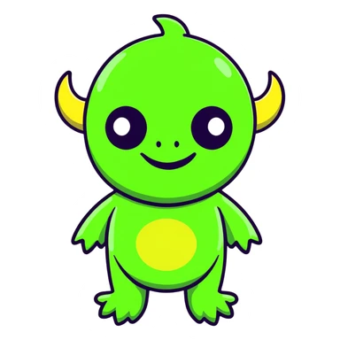 cute green monster sticker