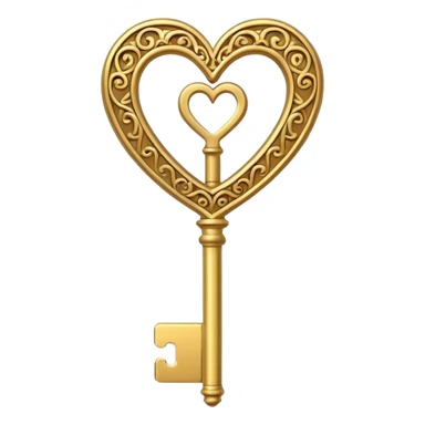 gold heart key sticker