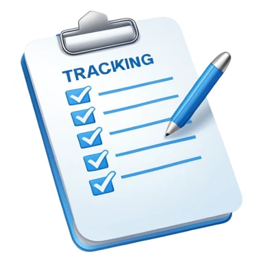 A checklist with a prominent blue checkmark on the first item, symbolizing tracking completed tasks and progress sticker