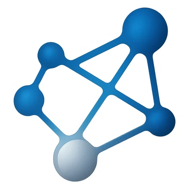 digital network motif logo for ShyftLabs, sleek lines, blue and silver, no text sticker