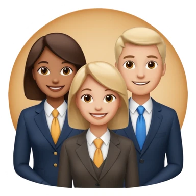 3 people business meeting circular crop sticker