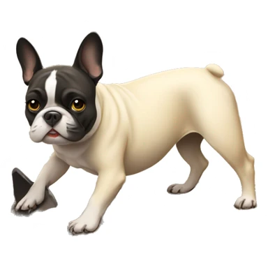 French bulldog digging hole sticker