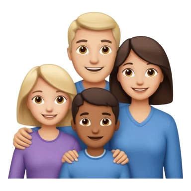 Happy family of 5: mom, dad, two sisters and brother sticker