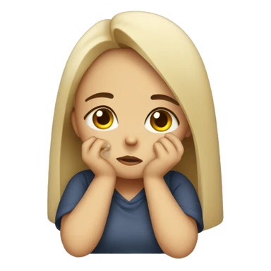 Sad girl wiping tear  sticker