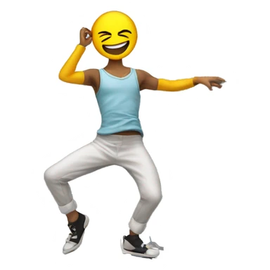 A dancer dancing on street  with 3D written beside him sticker