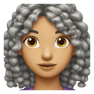 Menina cacheada dos cabelos pretos longos sticker