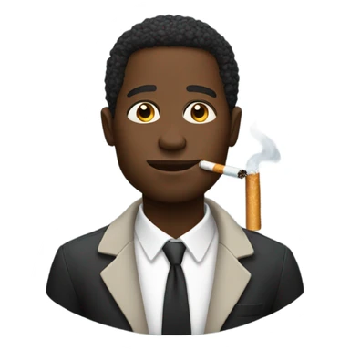 black man with cigarette  sticker