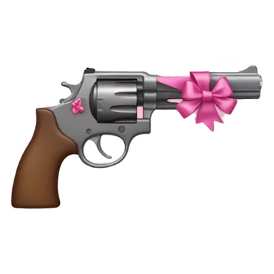 gun with pink bow around it  sticker