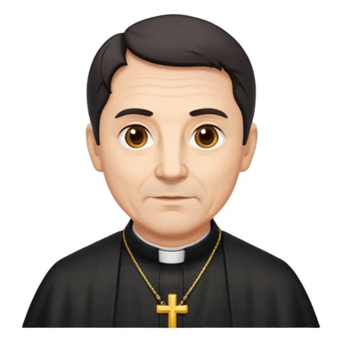 priest with dark hair, middle-aged man in his 50s sticker