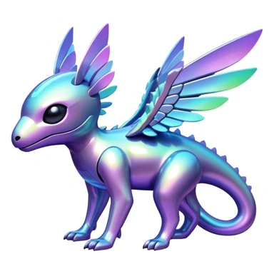 Futuristic complex iridescent aesthetic-scenery-Fakémon-creature sticker