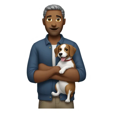 man holding dog sticker