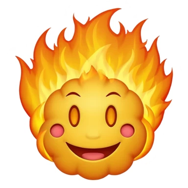 regular yellow smily emogy with the fire brain sticker