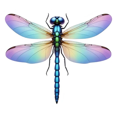 Peaceful Dragonfly change color  keep  black background  sticker