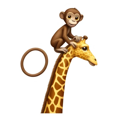 Monkey riding giraffe sticker