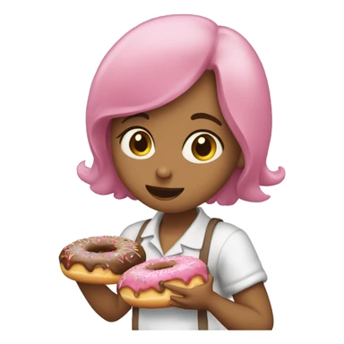 Une fille qui mange un donuts  sticker
