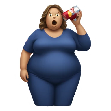Fat women drinking a can of redbull sticker