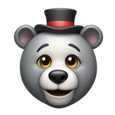 realistic-grey-bear-with-a-clown-makeup  sticker