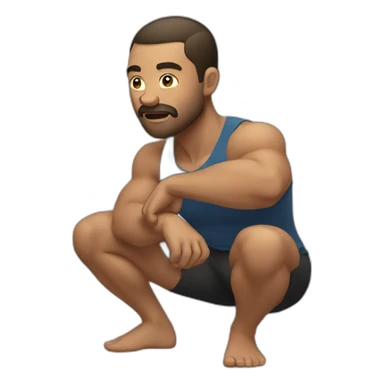 Man doing squats sticker