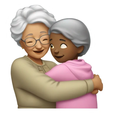 grandma and granddaughter hugging sticker