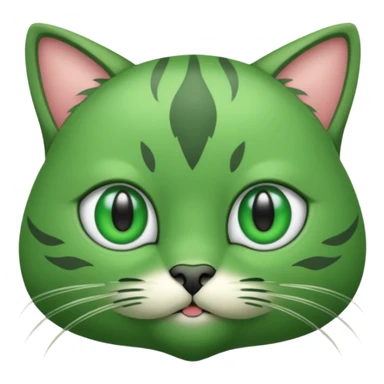 Créame un gato que se combierta en alien verde sticker