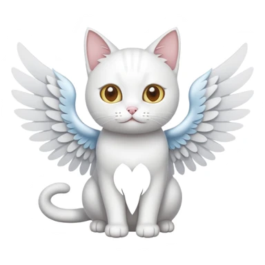 white cat with wings sticker