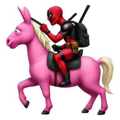 Deadpool riding pink donkey sticker