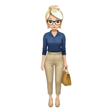 Dominatrix blonde hair up do and glasses full body sticker
