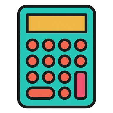 color outline icon style of a calculator sticker