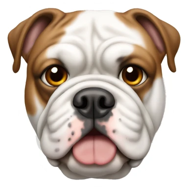 White English Bulldog with brown spots on ears  sticker