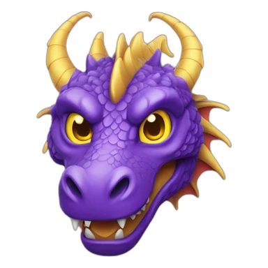 purple dragon with yellow eyes sticker