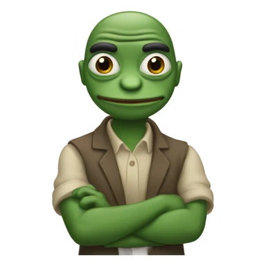 Pepe planning with hands together  sticker