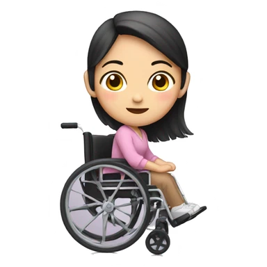 asian girl with wheelchair sticker