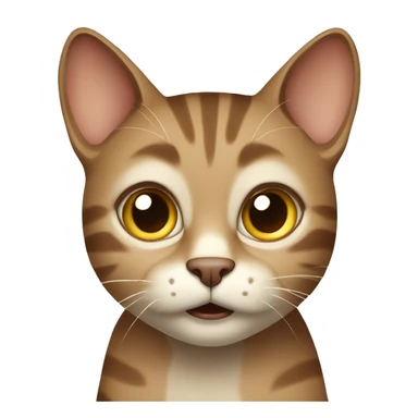 brown and beige cat scared sticker