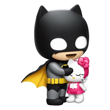 Hello kitty kissing Batman  sticker