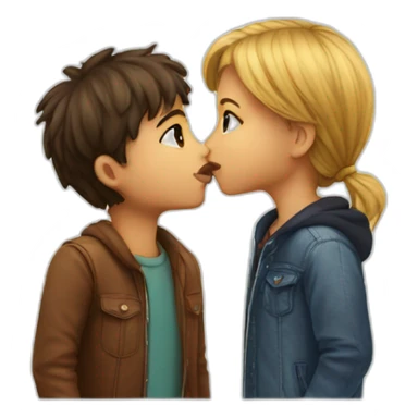 Boy Girl kiss sticker