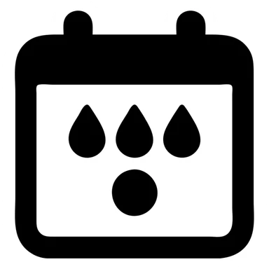 solid filled period calendar icon, minimal and bold sticker