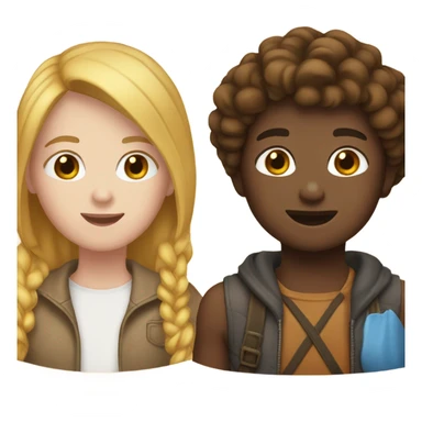 One white bff one brown bff sticker