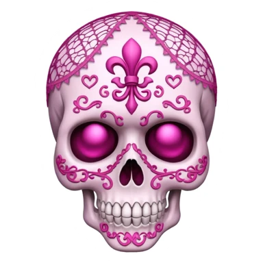 Skull pink lace  sticker
